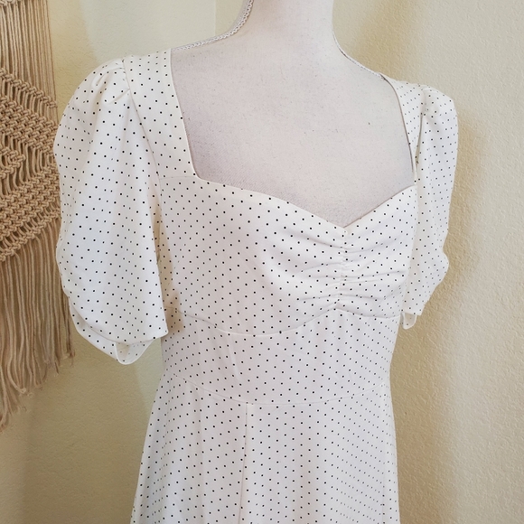 Danielle Bernstein Polka Dot Puff Sleeves Slip Dress! Size 8. - Picture 6 of 11